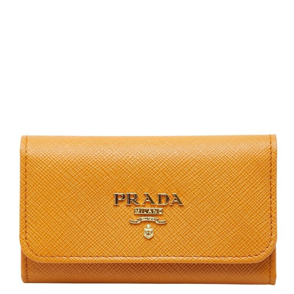 Prada Key Case Wallet Yellow Saffiano Leather